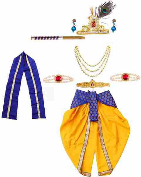 ITSMYCOSTUME Krishna Costume Dress for Baby Boy Kids Set of 10