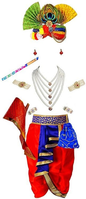 SHRI VALLABH Little Baby Krishna Dress for Kids Boys Girls
