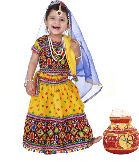 Raj Fancy Dresses Radha and krishna Dress for Kids with Jewellery
