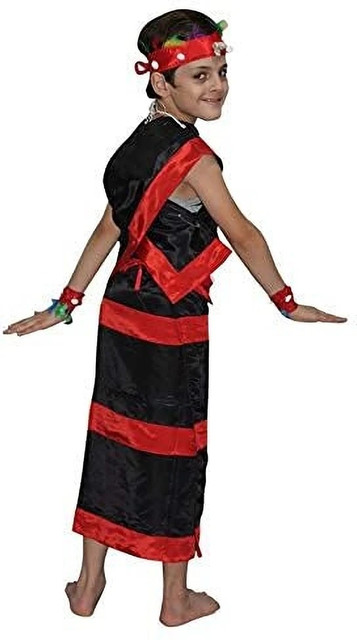 KAKU FANCY DRESSES Trible Dress, Annual Function Costume Red Black, 3-4  Yrs Kids Costume Wear