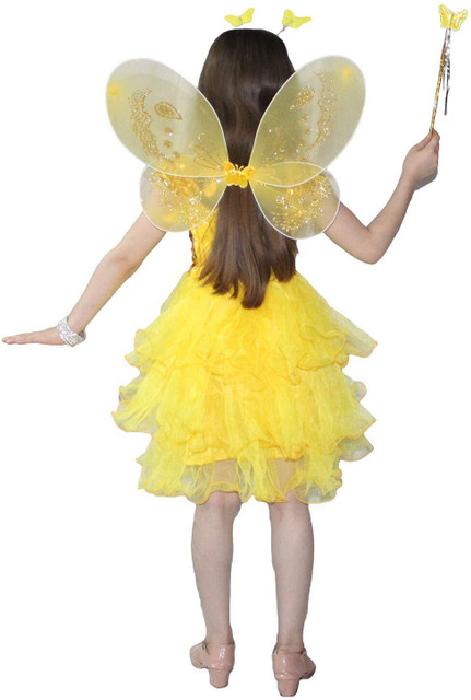 sachin and babi light blue dress Fairy Tutu and Wings Set in Yellow for Girls and Women