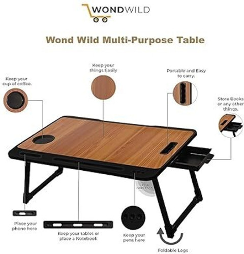 VRTREND MULTIPURPOSE FOLDABLE WITH CUP HOLDER STUDY LAPTOP