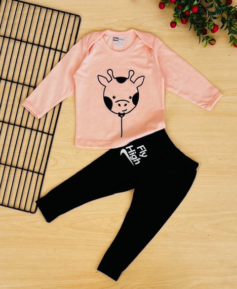 Piku Store Baby Boys Baby Girls Casual T-shirt Track Pants