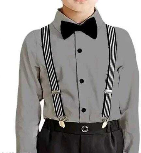 DENSIYFEB Boys Casual Shirt Belt, Pant, Bow Tie, Suspenders