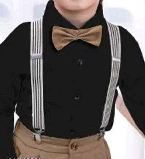 DENSIYFEB Boys Casual Shirt Belt, Pant, Bow Tie, Suspenders Price