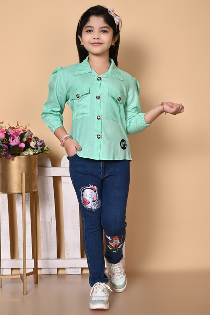 Latest Dresses Girls Party(Festive) Shirt Jeans