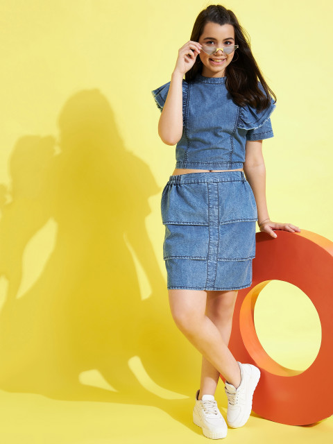 Casual Skirt And Top Dress STYLESTONE Girls Casual Top Skirt Price