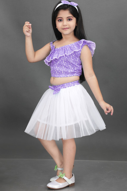 Rajkamal Dresses Girls Party(Festive) Top Skirt Price in India