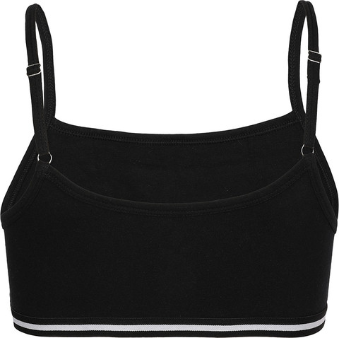 Cotton ribbon tank 黒 LAYERED BACK RIBBON TANK