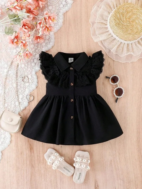 infant black dress Teagan Off Shoulder Mini Dress main image 0