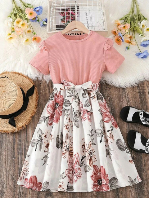 Jayshree Enterprise Girls Midi/Knee Length Casual Dress Price in