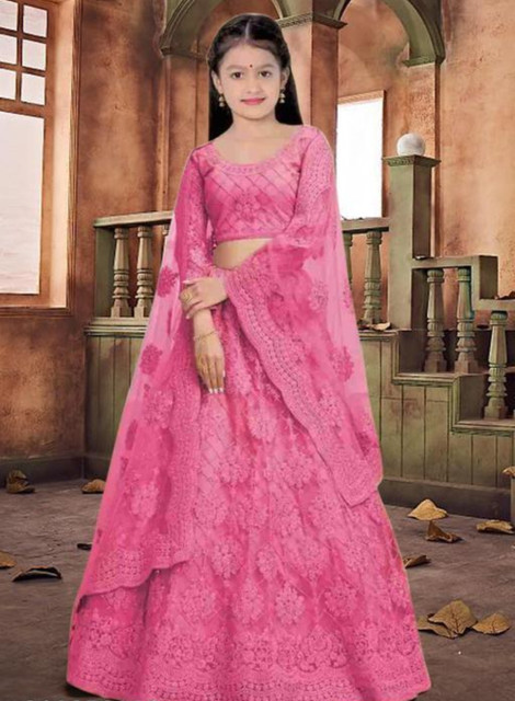 Rayasa Baby Girls Lehenga Choli Ethnic Wear Embroidered Ghagra, Choli,  Dupatta Set