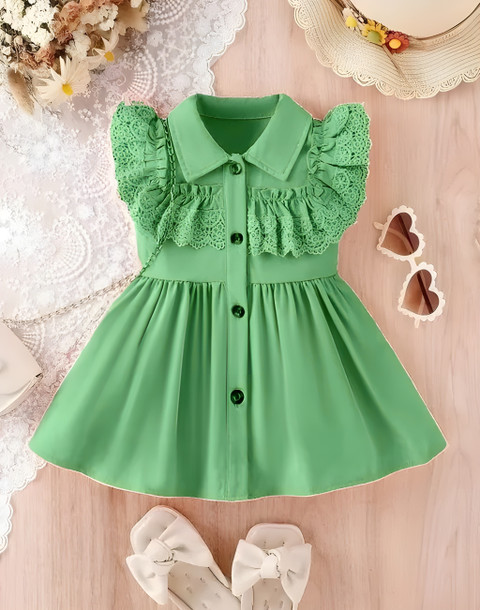 AM MUMBAI FASHION N/A Baby Girls Midi/Knee Length Casual Dress