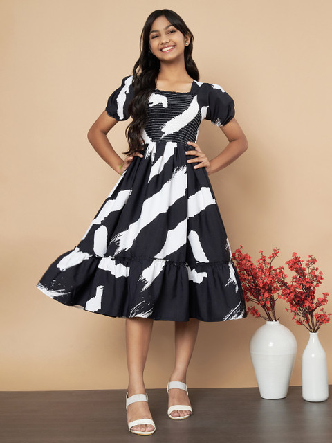 sachin and babi light blue dress ZWERLON Girls Below Knee Casual Dress Price in India