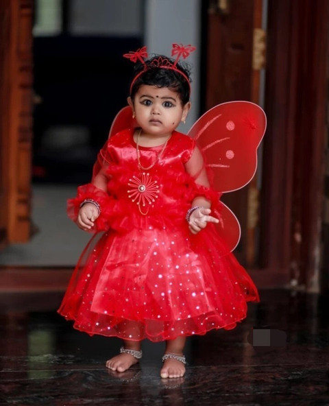 Aruna Trend Baby Girls Calf Length Festive/Wedding Dress