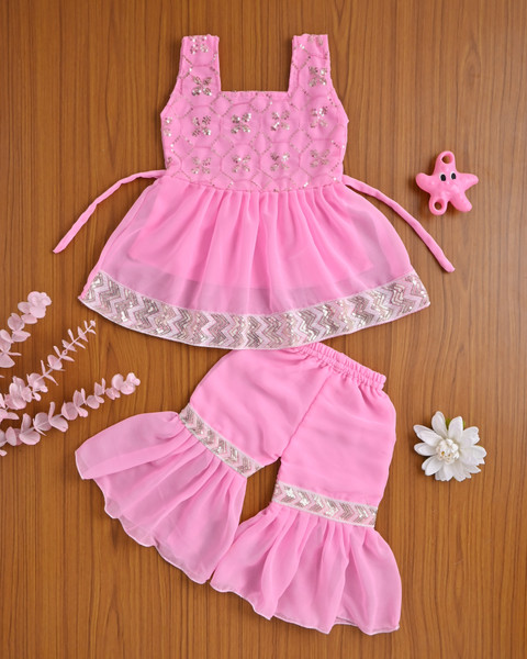 Nasima Dresses Baby Girls Festive Party Kurta and Sharara Set