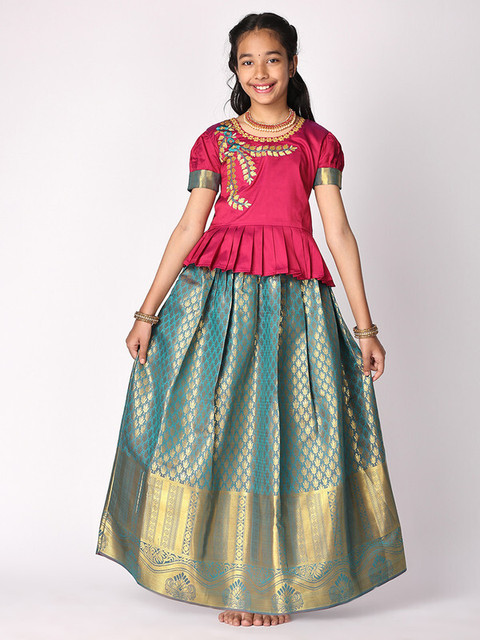 TotzTouch Indi Girls Lehenga Choli Ethnic Wear Embroidered Lehenga Choli