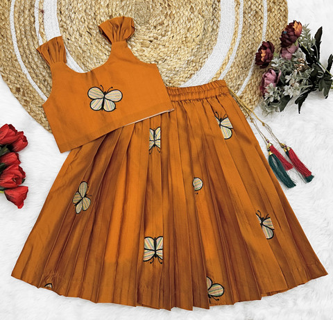 NOYYAL Baby Girls Lehenga Choli Ethnic Wear Embroidered Lehenga