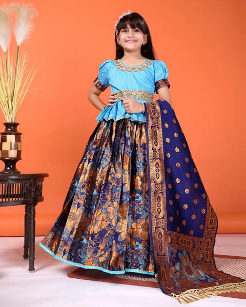 satyamfab Baby Girls Lehenga Choli Ethnic Wear Printed Lehenga, Choli and  Dupatta Set