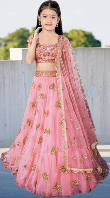 FULPARI Girls Lehenga Choli Ethnic Wear Embroidered Lehenga Choli