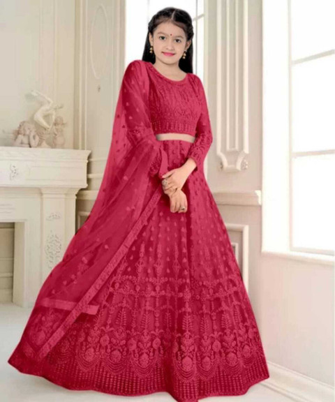 Harshiv Creation Girls Lehenga Choli Ethnic Wear Self Design Lehenga, Choli  and Dupatta Set
