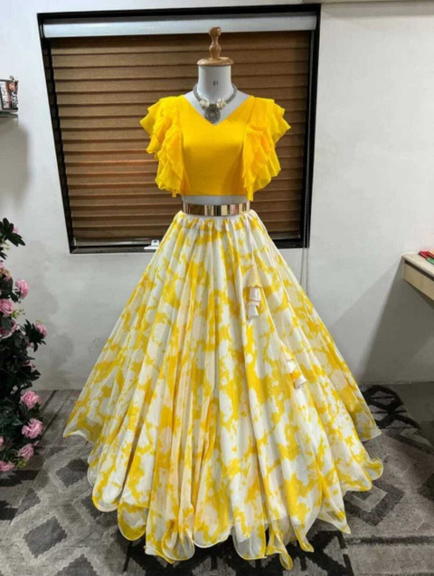 Women Wed Girls Lehenga Choli Party Wear Printed Lehenga Crop