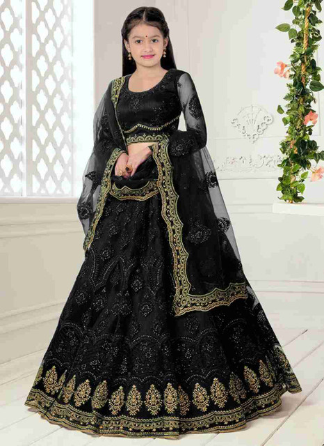 Women Wed Girls Lehenga Choli Party Wear Solid Ghagra, Choli, Dupatta Set