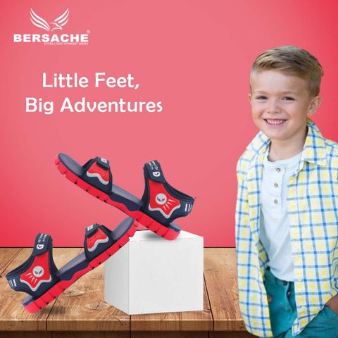 BERSACHE Boys Velcro Sports Sandals Red 11-12 Years - Image 6
