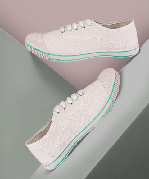 Tennis Shoes White Canvas Shoes Kids Monex Boys Girls Lace