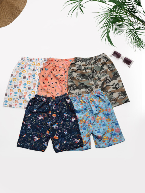 UZARUS Short For Boys Casual Printed Cotton Blend