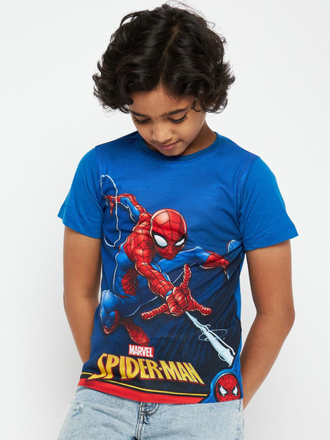 MARVEL Boys Typography, Printed Polycotton Regular T Shirt