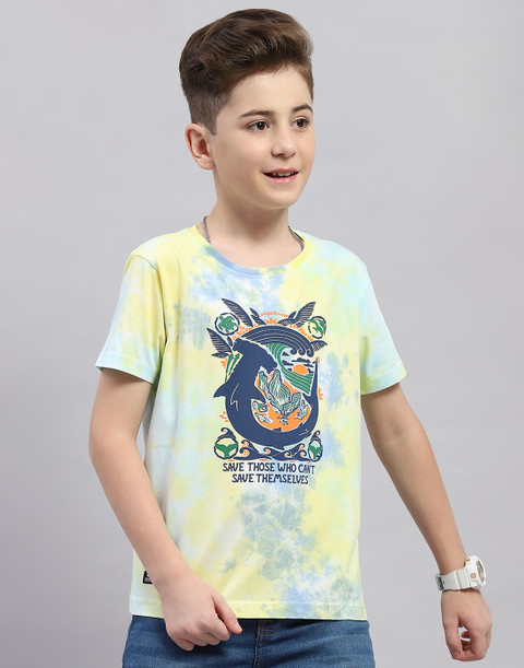 MONTE CARLO Boys Printed Pure Cotton Regular T Shirt