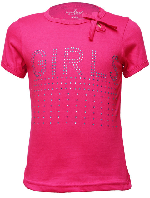 Eazy Trends Girls Printed Pure Cotton Regular T Shirt