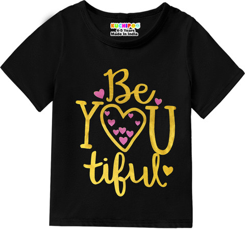 Kuchipoo Girls Printed Cotton Blend Regular T Shirt