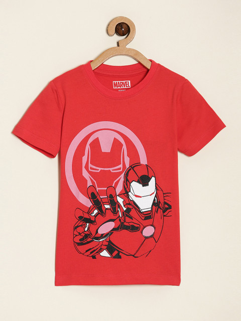 MARVEL BY MISS CHIEF Boys Printed Pure Cotton Regular T Shirt