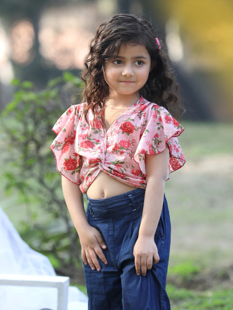 Crop Top Girls Shirt Flipkart CUTIEKINS Girls Casual Cotton Blend