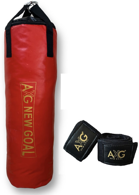 AXG NEW GOAL Smart Unfilled Punching Bag (3ft) With Hand Wraps