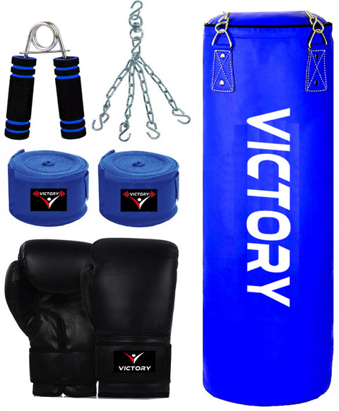 VICTORY Unfilled Heavy Punching Bag with with Boxing Glove and