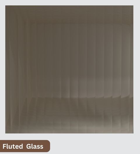Shutter Handless SPECIALITY PANELS Aluminium Black Profile 2 Door Fluted Plain Glass ...