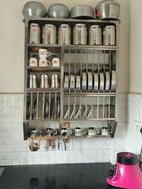Dev Utensil Kitchen Rack Steel Steel Wall-Mounted Kitchen rack (39