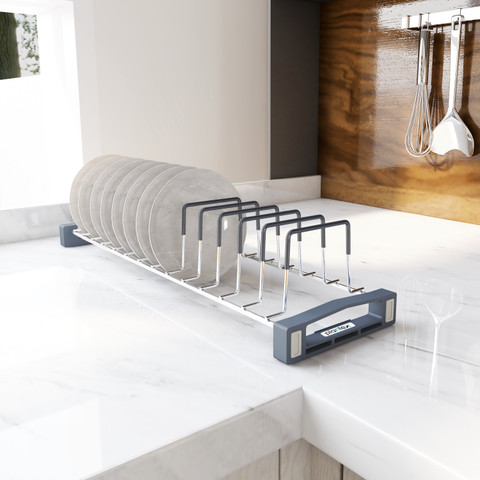 Plantex Plate Kitchen Rack Steel Stainless Steel Thali Stand/Rack