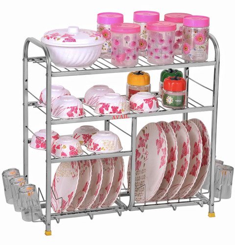 AVAIL Utensil Kitchen Rack Steel 4 Shelves Dish Rack | 24 x 24