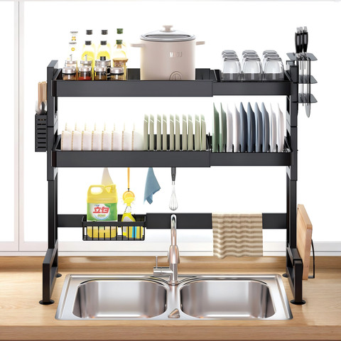 iBELL Dish Drainer Kitchen Rack Carbon Steel DR293SM Adjustable