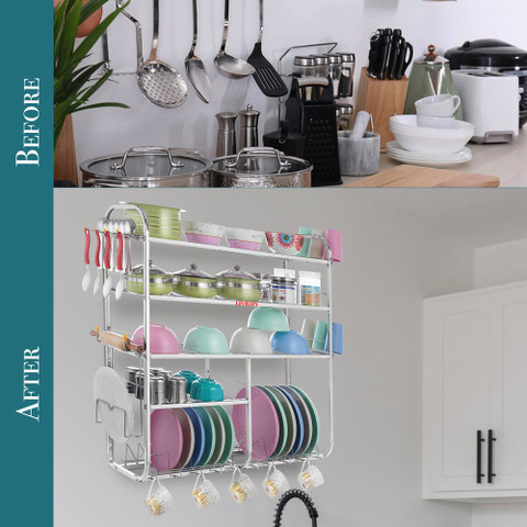 L LIVILON Utensil Kitchen Rack Steel Shelf Dish Rack 30 x 30