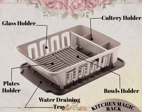 Flipkart SmartBuy Dish Drainer Kitchen Rack Plastic In1 Plastic