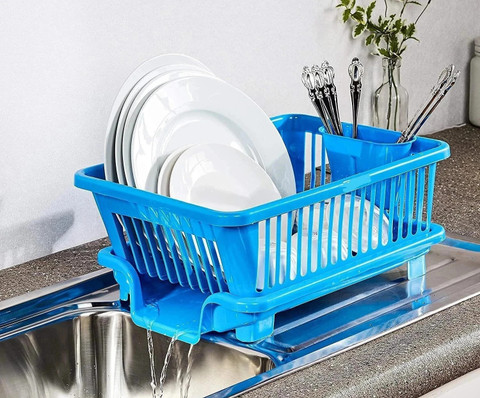 KHODIYAR STORE Dish Drainer Kitchen Rack Plastic Dish Drainer Washing in  Rack Durable Plastic Kitchen Sink Dish Drying Drainer Rack Dish Drying