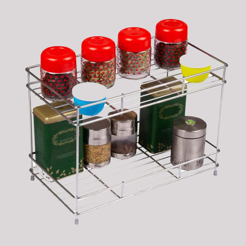 BHOLA STEEL Utensil Kitchen Rack Steel 2Tier Kitchen Storage