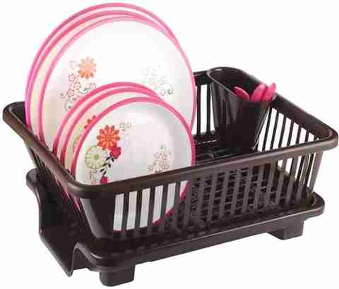 Quickmart Dish Drainer Kitchen Rack Plastic 3in1 Large Sink Set