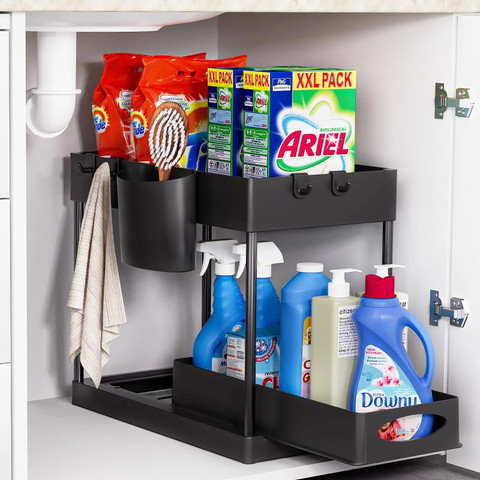 Keekos Under Sink Storage Shelf Sliding Rail Drawer Type Storage