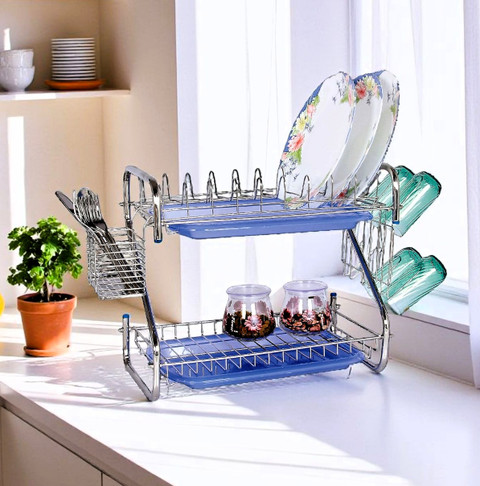Amol Utensil Kitchen Rack Steel Premium Stainless steel Dish Rack  Utensils Stand Kitchen Organizers Stand